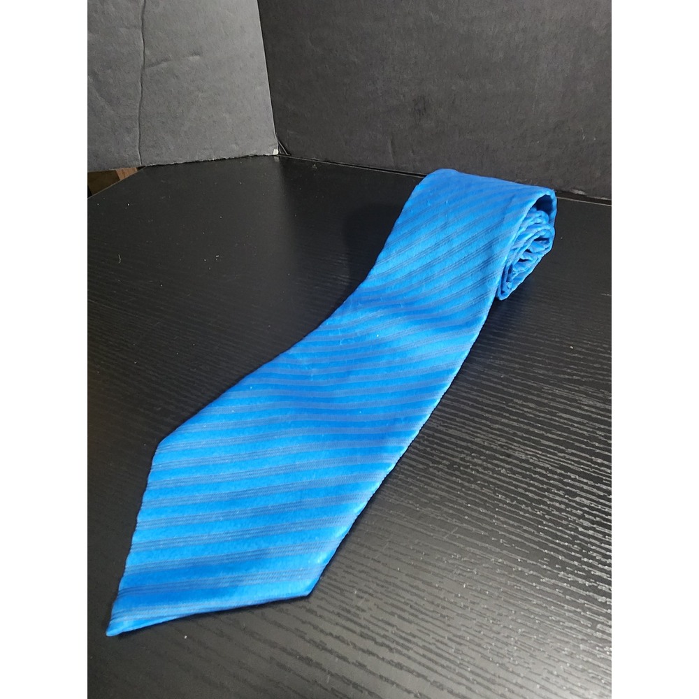 Vintage‎ Rhodia Men's Blue Stripe Silk Necktie